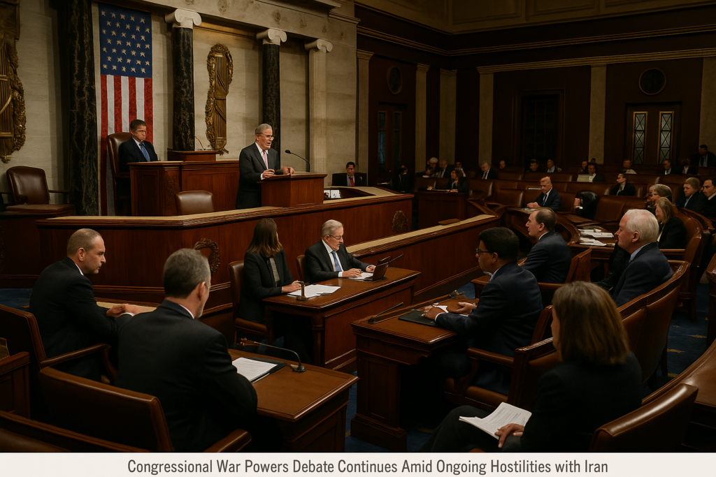Congressional War Powers Debate Continues Amid Ongoing Hostilities with Iran