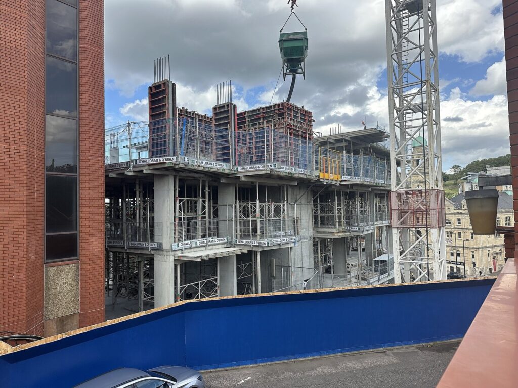 Building frame going up
