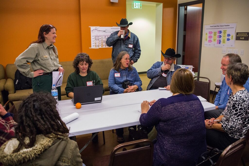 Residents at a public meeting