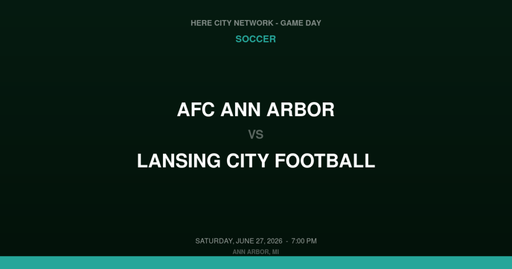 AFC Ann Arbor vs. Lansing City Football — Soccer Game Day — Ann Arbor, MI — Jun 27, 2026