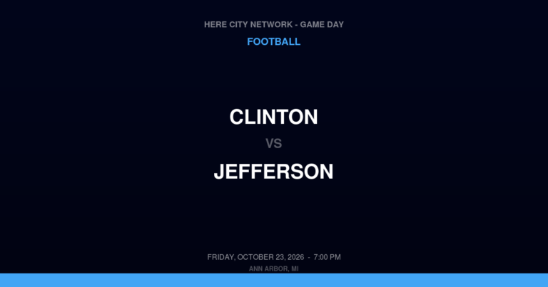 Clinton vs. Jefferson — Football Game Day — Monroe, MI — Oct 23, 2026