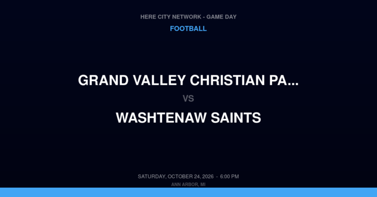 Grand Valley Christian Patriots vs. Washtenaw Saints — Football Game Day — Saline, MI — Oct 24, 2026