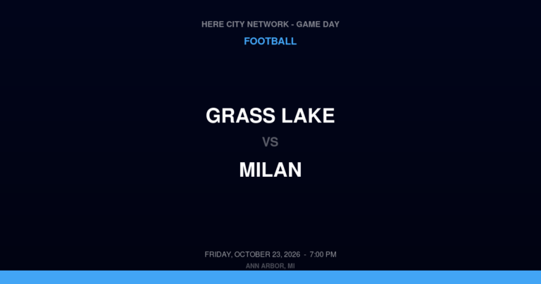 Grass Lake vs. Milan — Football Game Day — Milan, MI — Oct 23, 2026