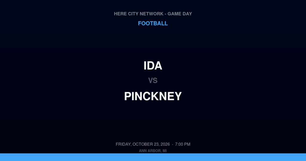 Ida vs. Pinckney — Football Game Day — Pinckney, MI — Oct 23, 2026