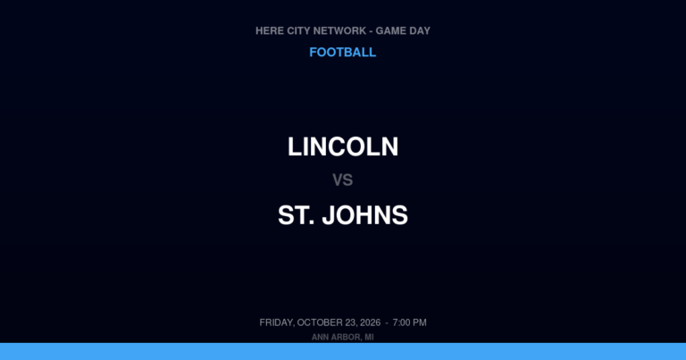 Lincoln vs. St. Johns — Football Game Day — St. Johns, MI — Oct 23, 2026