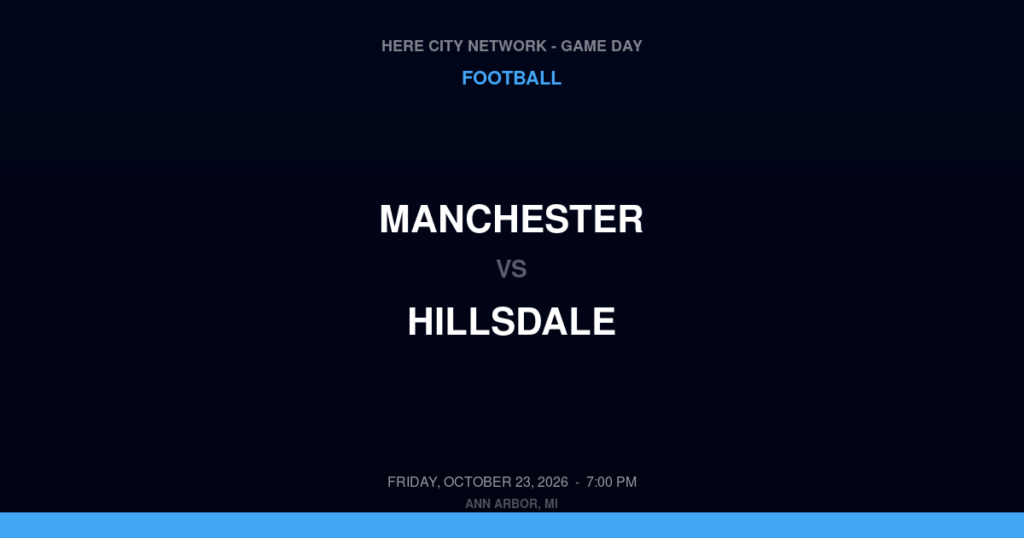 Manchester vs. Hillsdale — Football Game Day — Hillsdale, MI — Oct 23, 2026