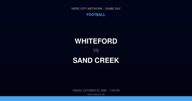 Whiteford vs. Sand Creek — Football Game Day — Sand Creek, MI — Oct 23, 2026